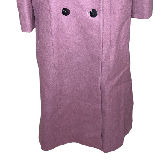 Kenneth Cole Jacket Womens 10 Pink Wool Blend Trench Double Breasted Coat - Picture 6 of 16